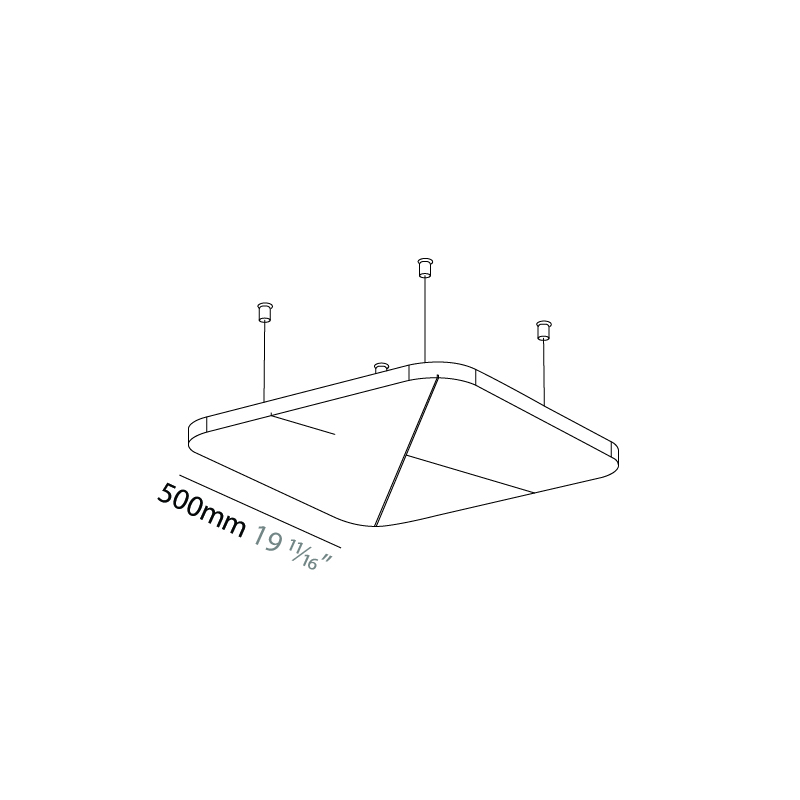 Quantum Acoustic Panel by Prolicht – 19 11/16″ x 15/16″ Suspension, Acoustic offers LED lighting solutions | Zaneen Architectural / Line art