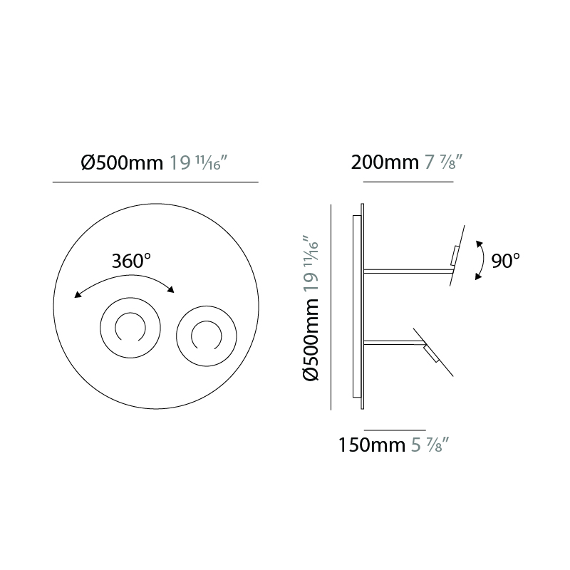 Papera by Knikerboker – 19 11/16″ x 11 13/16″ Surface, Wall Surface offers quality European interior lighting design | Zaneen Design