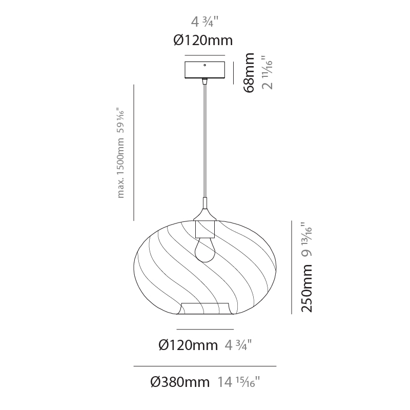 Firenze Cipolla by Cangini & Tucci – 14 15/16″ x 9 13/16″ Suspension, Pendant offers quality European interior lighting design | Zaneen Design / Line art