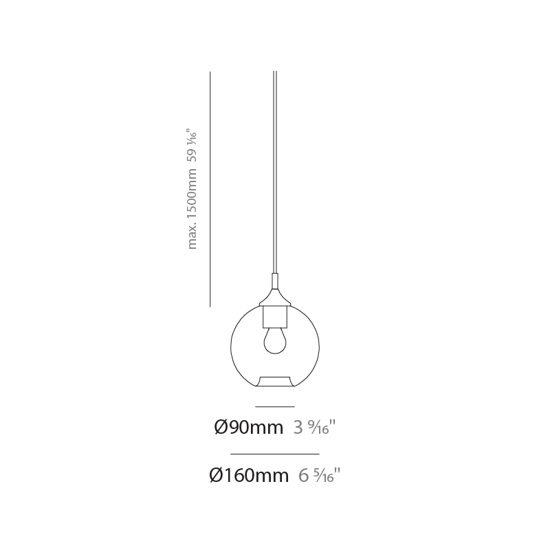 Parigi Palla by Cangini & Tucci – 6 5/16″ x 6 5/16″ Suspension, Pendant offers quality European interior lighting design | Zaneen Design
