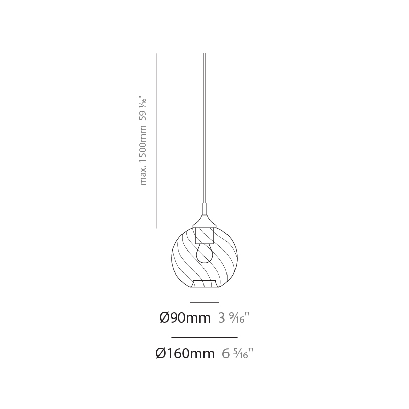 Firenze Palla by Cangini & Tucci – 6 5/16″ x 6 5/16″ Suspension, Pendant offers quality European interior lighting design | Zaneen Design