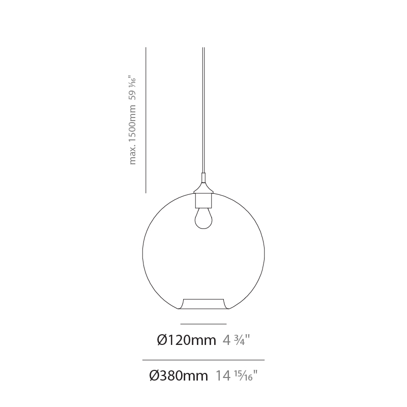 Parigi Palla by Cangini & Tucci – 14 15/16″ x 14 15/16″ Suspension, Pendant offers quality European interior lighting design | Zaneen Design