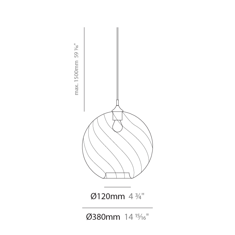 Firenze Palla by Cangini & Tucci – 14 15/16″ x 14 15/16″ Suspension, Pendant offers quality European interior lighting design | Zaneen Design