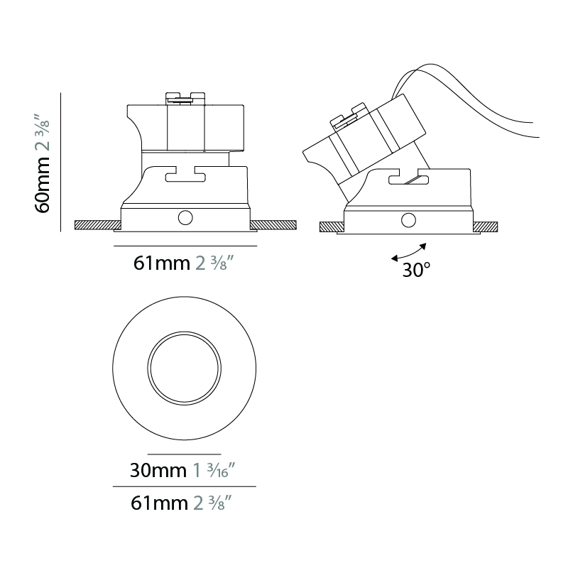 Perfetto by Ivela – 2 3/8″ Recessed, Downlight offers high performance and quality material | Zaneen Exterior / Line art