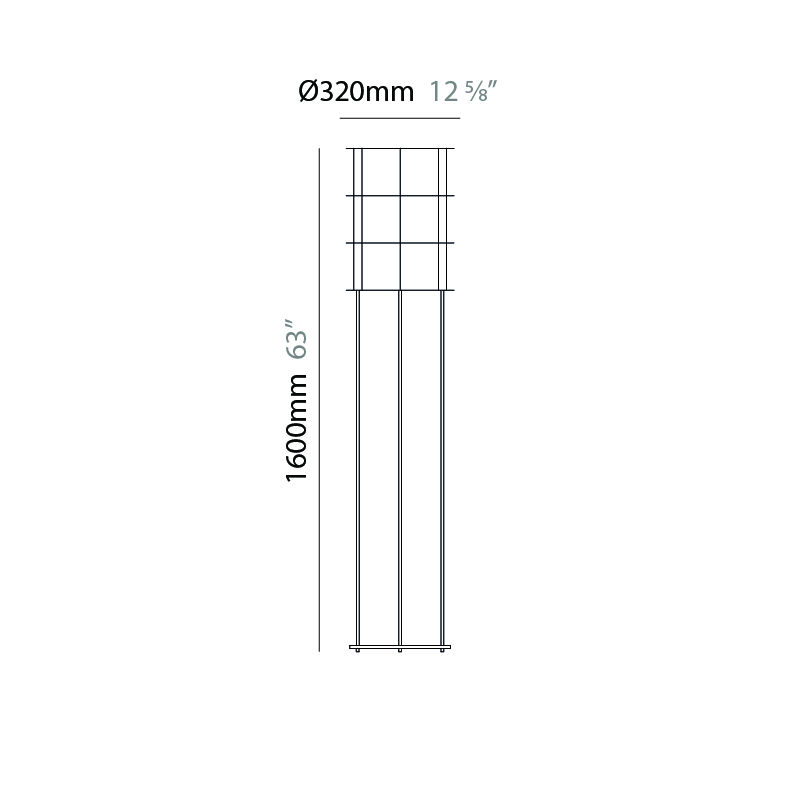 Pillar by Quasar – 12 5/8″ x 63″ Portable, Table offers quality European interior lighting design | Zaneen Design / Line art