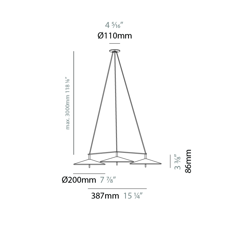 Pla by Milan – 23 5/8″ x 3 3/8″ Suspension, Pendant offers quality European interior lighting design | Zaneen Design / Line art