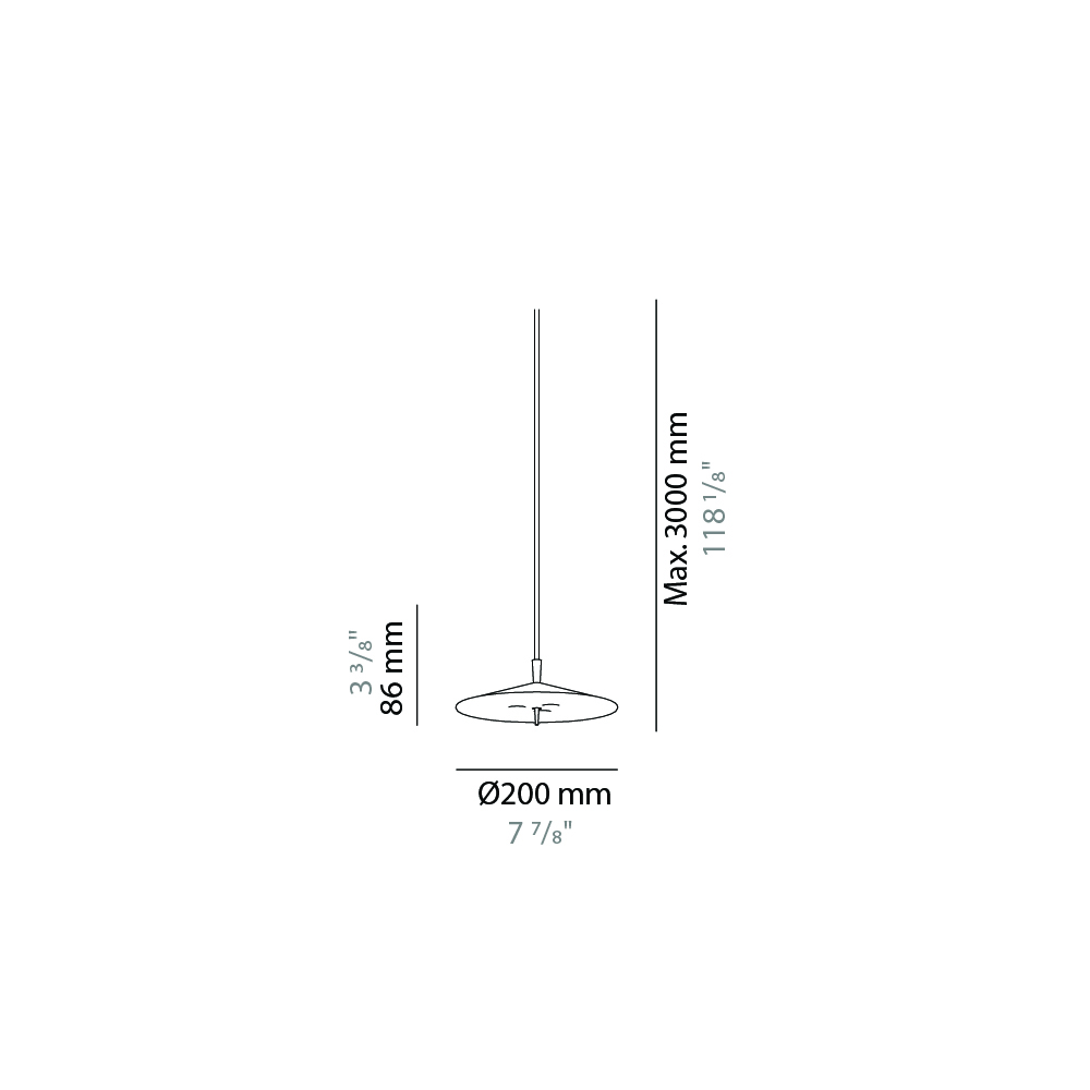 Pla by Milan – 7 7/8″ x 3 3/8″ Suspension, Pendant offers quality European interior lighting design | Zaneen Design / Line art