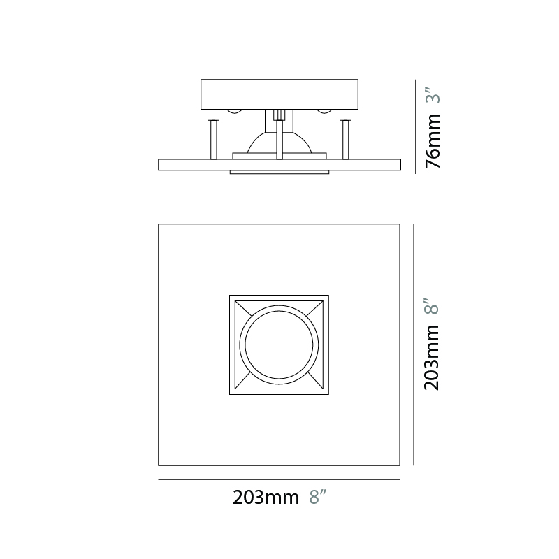 Polifemo by Milan – 7 7/8″ x 3″ Surface, Downlight offers quality European interior lighting design | Zaneen Design