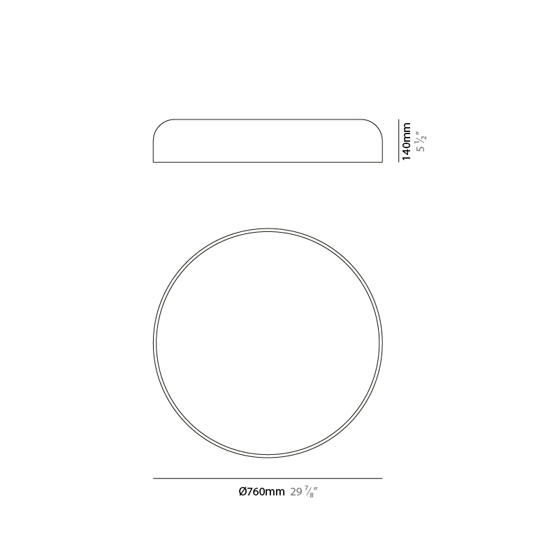 Pot by Ole – 29 15/16″ x 5 1/2″ Surface, Ceiling Surface offers quality European interior lighting design | Zaneen Design / Line art