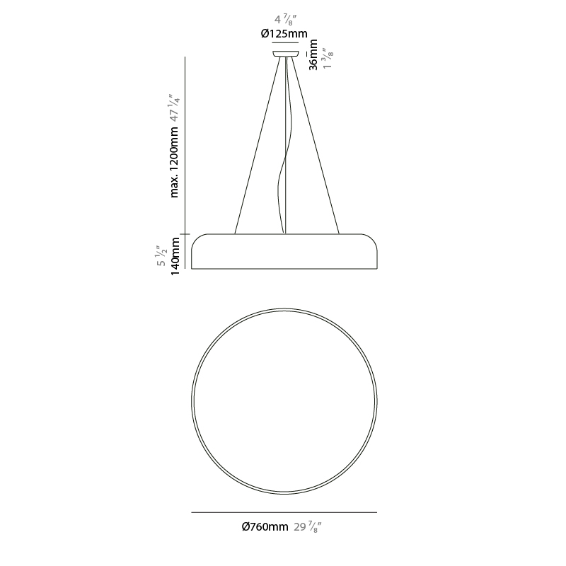 Pot by Ole – 29 15/16″ x 5 1/2″ Suspension, Pendant offers quality European interior lighting design | Zaneen Design / Line art