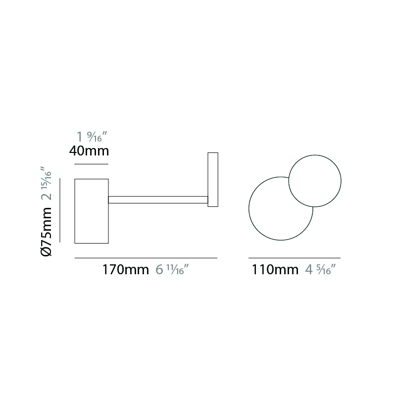 Punto! by Knikerboker – 4 5/16″ x 6 11/16″ Surface, Wall Surface offers quality European interior lighting design | Zaneen Design / Line art