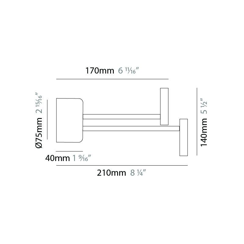 Punto! by Knikerboker – 5 1/2″ x 8 1/4″ Surface, Wall Surface offers quality European interior lighting design | Zaneen Design / Line art