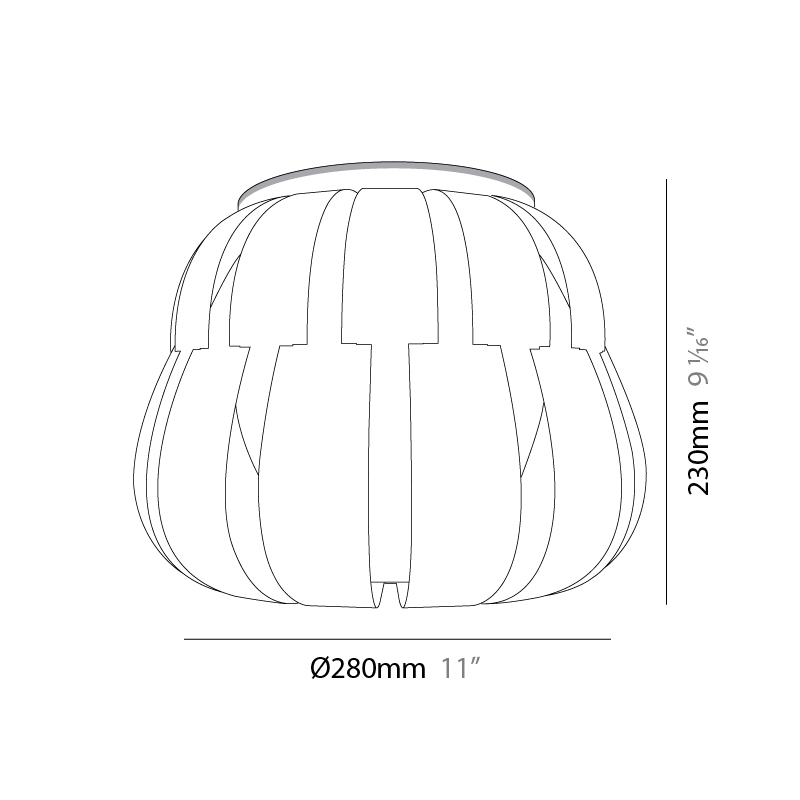 Queen by Linea Zero – 11″ x 9 1/16″ Surface, Ceiling Surface offers quality European interior lighting design | Zaneen Design / Line art