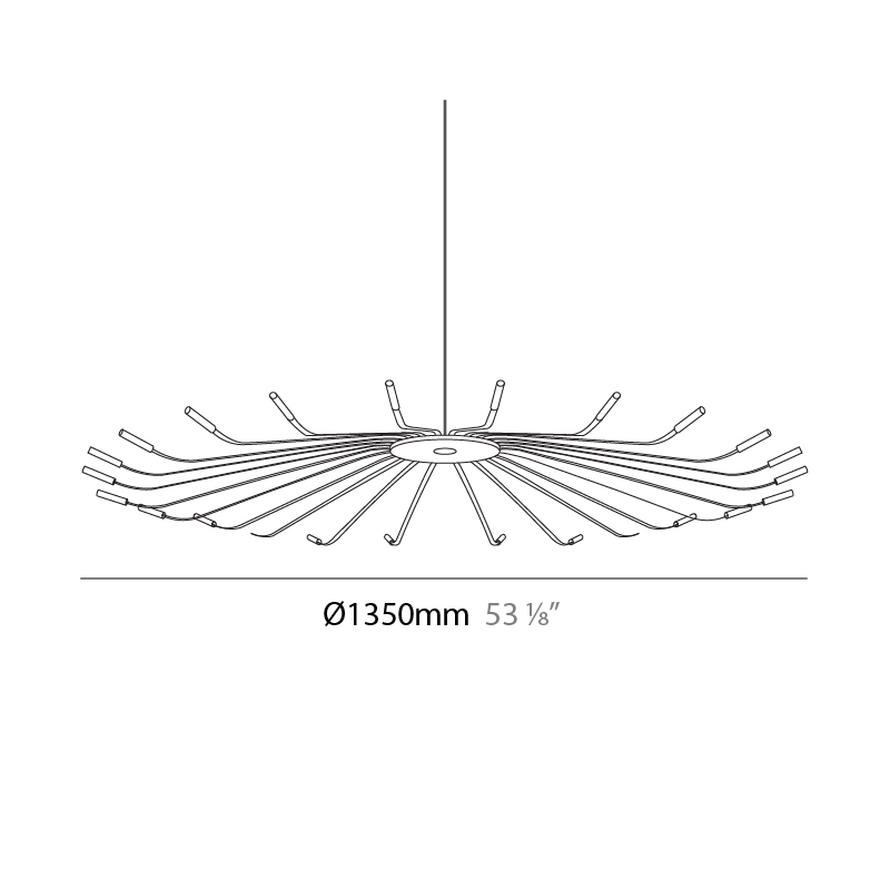 Raggio by Icone – 53 1/8″ Suspension, Chandelier offers quality European interior lighting design | Zaneen Design / Line art
