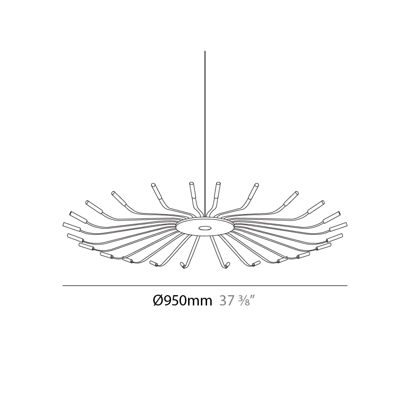 Raggio by Icone – 37 3/8″ Suspension, Chandelier offers quality European interior lighting design | Zaneen Design / Line art