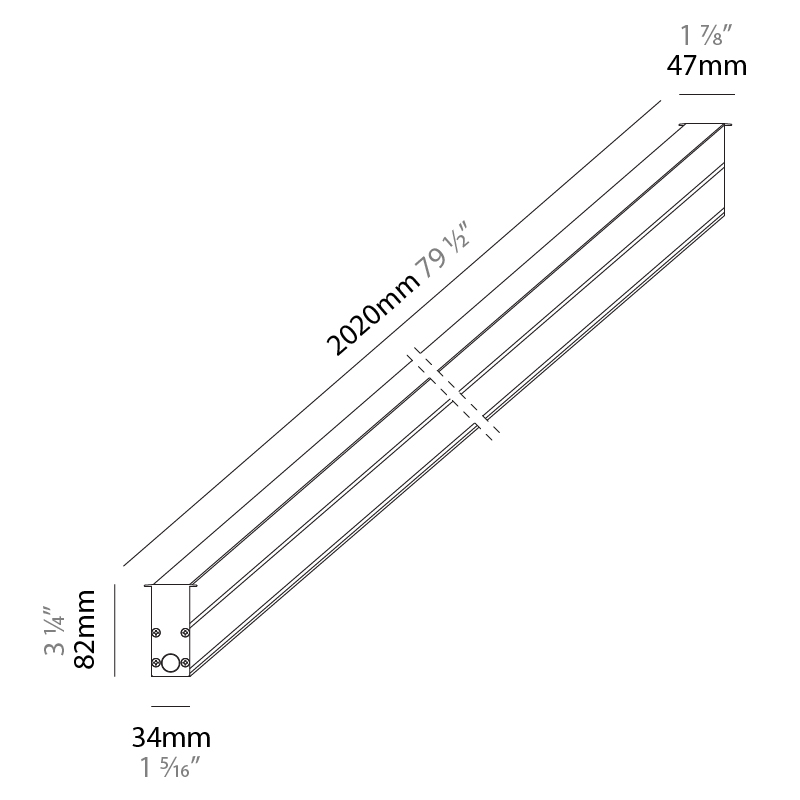 Dritto 30 by Unonovesette – 79 1/2″ x 3 3/16″ ,  offers high performance and quality material | Zaneen Exterior