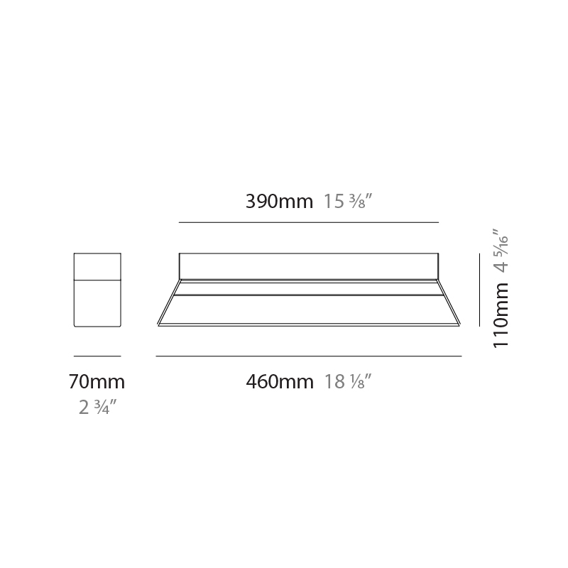 Regula by Cangini & Tucci – 18 1/8″ x 4 5/16″ Surface, Pendant offers quality European interior lighting design | Zaneen Design / Line art