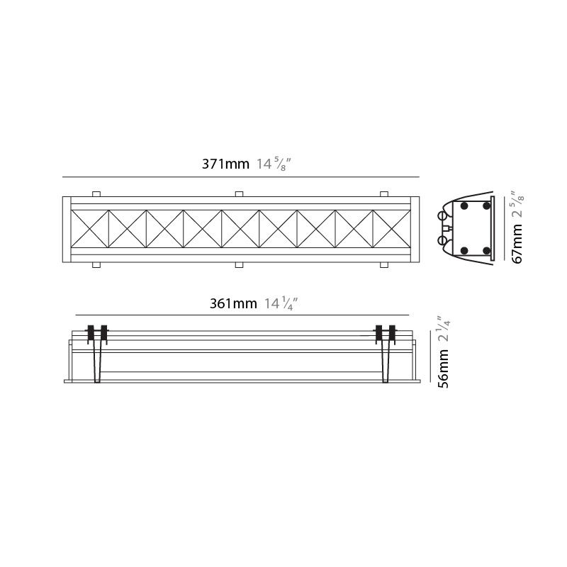 Ruled Linear by Side – 14 5/8″ Recessed, Downlight offers high performance and quality material | Zaneen Exterior / Line art