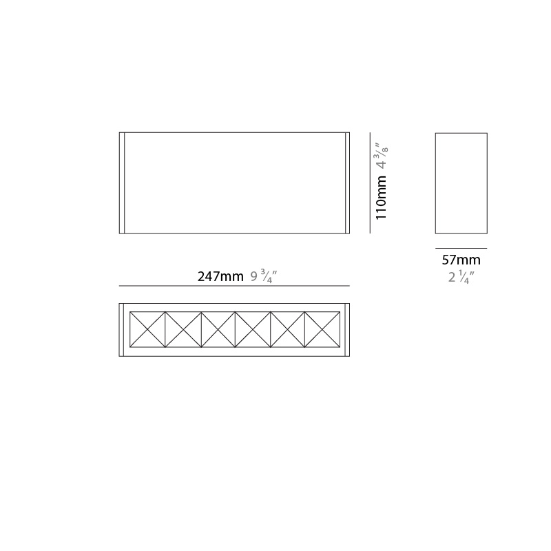 Ruled Linear by Side – 9 3/4″ x 4 5/16″ Surface, Downlight offers high performance and quality material | Zaneen Exterior / Line art