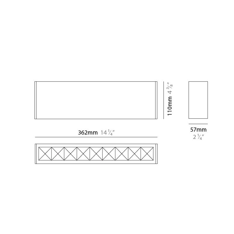 Ruled Linear by Side – 14 1/4″ x 4 5/16″ Surface, Downlight offers high performance and quality material | Zaneen Exterior / Line art