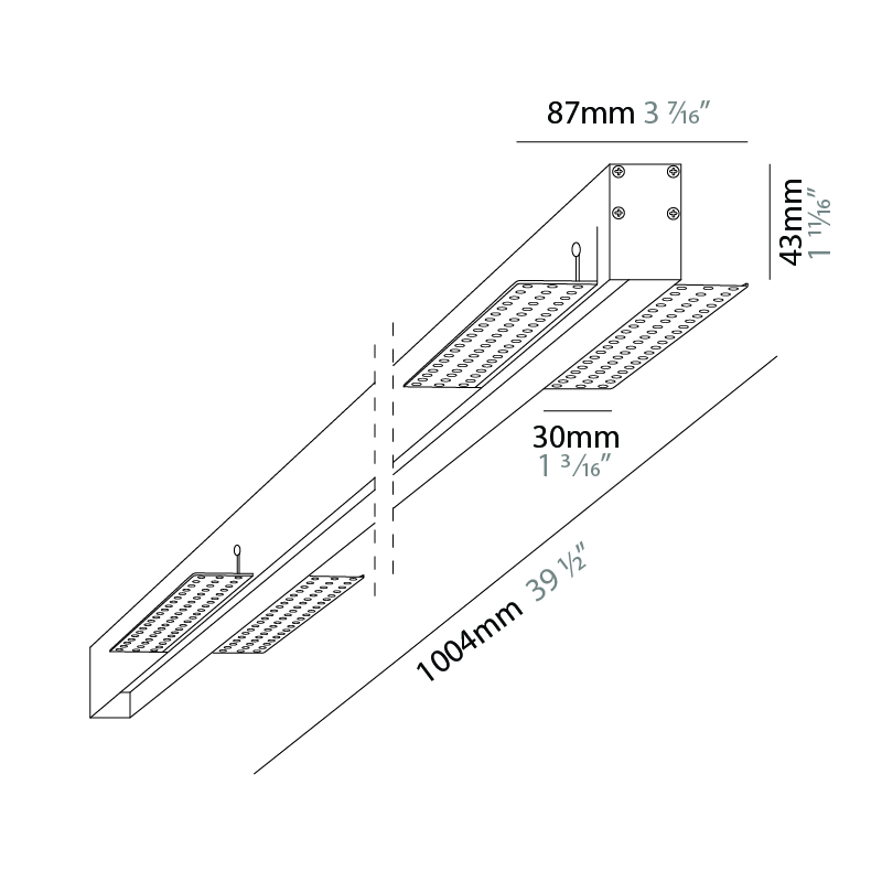 Sagittarius by Ivela – 39 1/2″ x 1 2/3″ Trimless, Profile offers LED lighting solutions | Zaneen Architectural