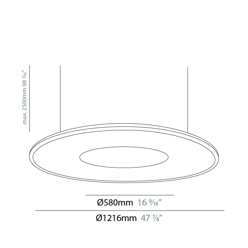 Saturn by Ivela – 47 7/8″ x 3/4″ Suspension, Ambient offers LED lighting solutions | Zaneen Architectural