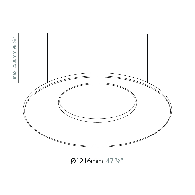 Saturn by Ivela – 47 7/8″ x 3/4″ Suspension, Ambient offers LED lighting solutions | Zaneen Architectural