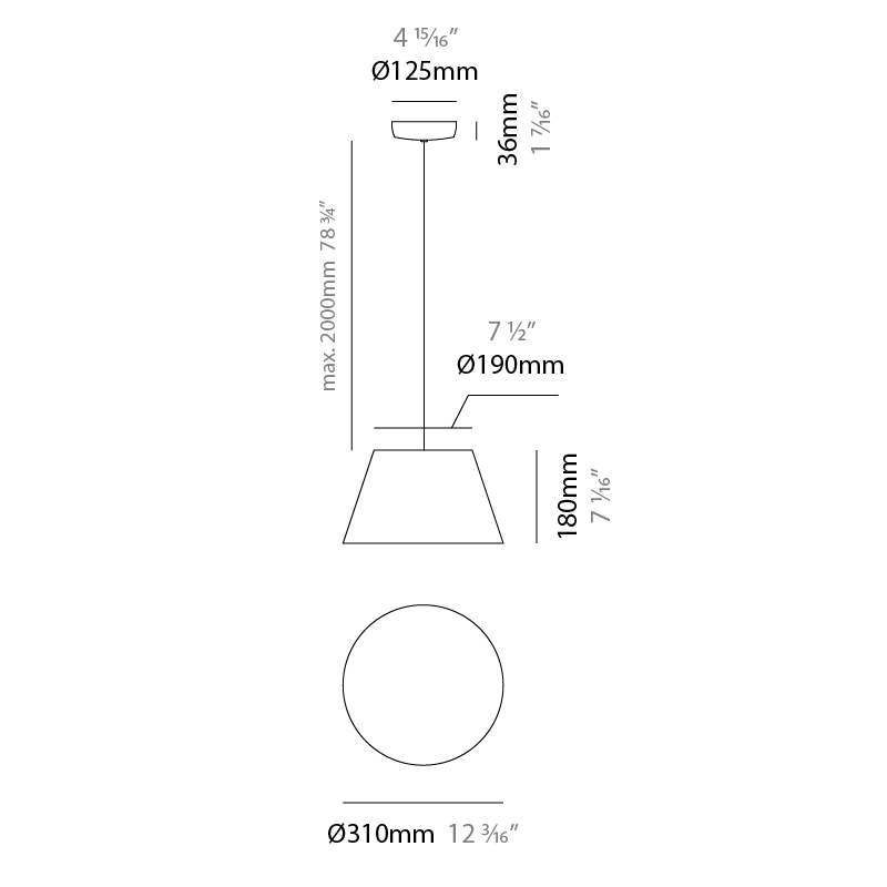 Sento by Ole – 12 3/16″ x 7 1/16″ Suspension, Pendant offers quality European interior lighting design | Zaneen Design