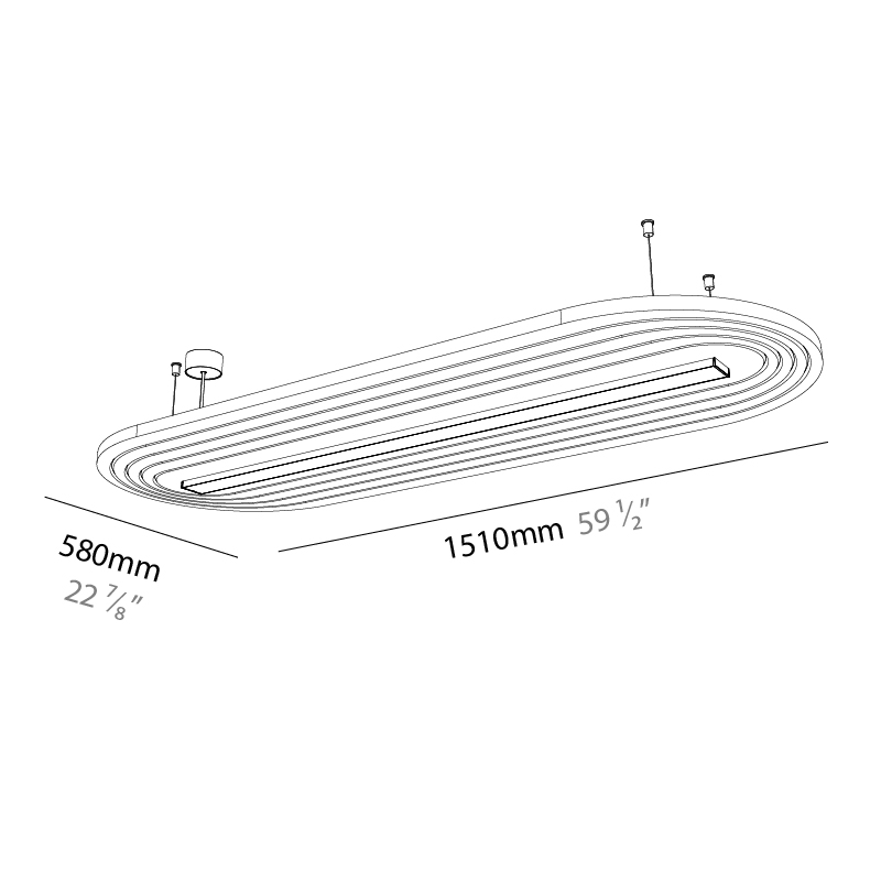 Serenii Round by Prolicht – 59 1/2″ x 3 9/16″ Suspension, Acoustic offers LED lighting solutions | Zaneen Architectural