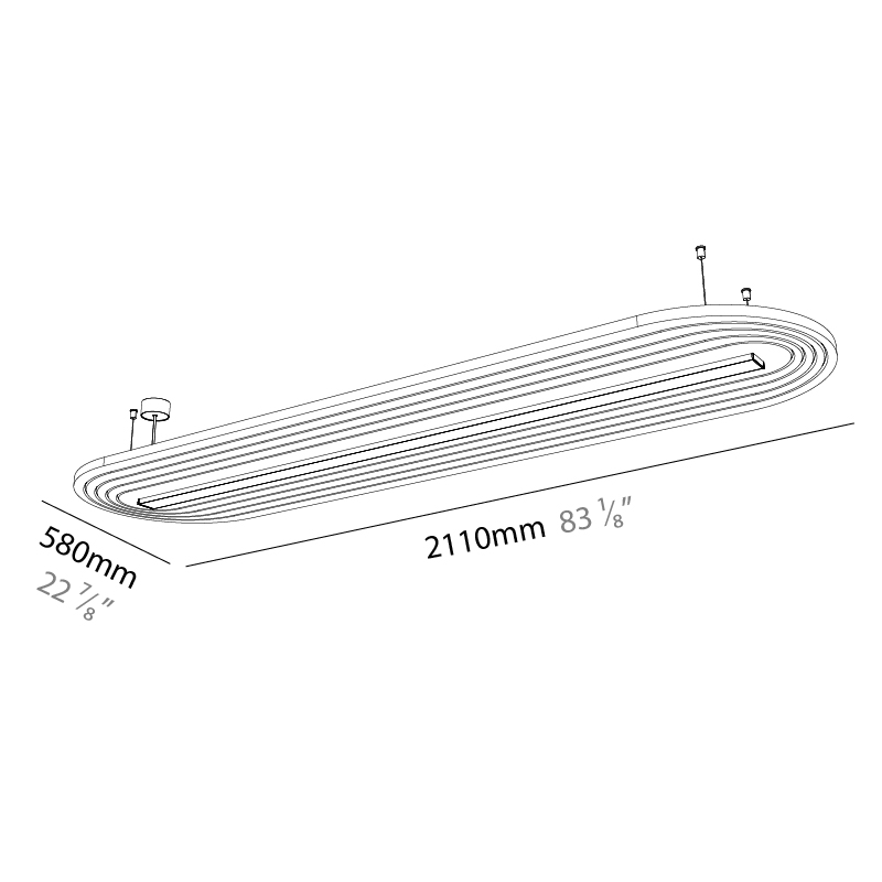 Serenii Round by Prolicht – 83 1/8″ x 3 9/16″ Suspension, Acoustic offers LED lighting solutions | Zaneen Architectural