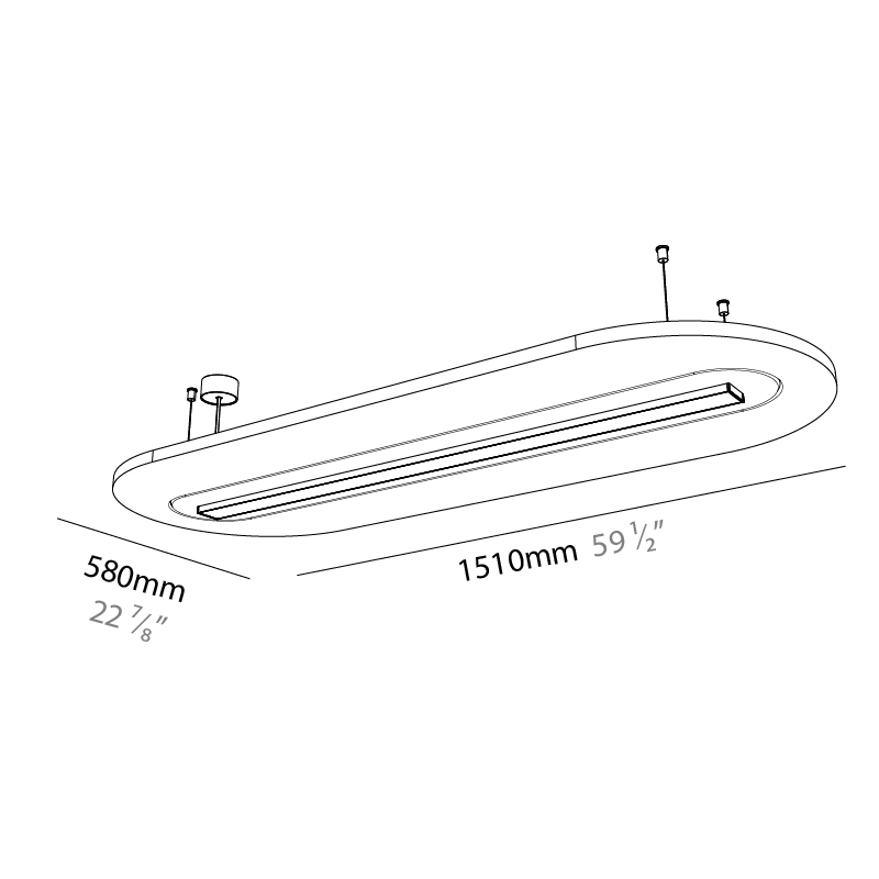 Serenii Round by Prolicht – 59 1/2″ x 3 9/16″ Suspension, Acoustic offers LED lighting solutions | Zaneen Architectural