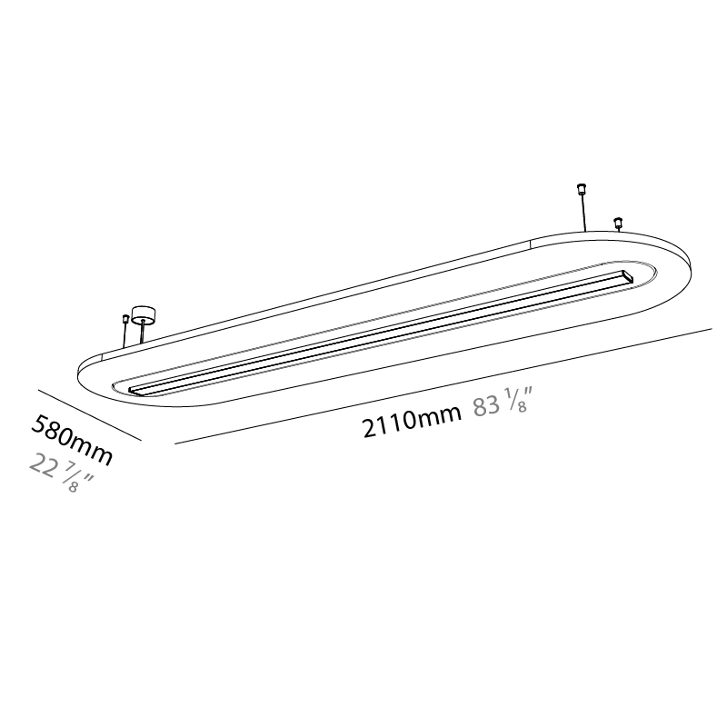 Serenii Round by Prolicht – 83 1/8″ x 3 9/16″ Suspension, Acoustic offers LED lighting solutions | Zaneen Architectural