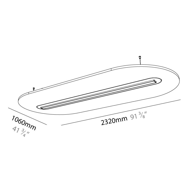 Serenii Round by Prolicht – 91 3/8″ x 3 9/16″ Suspension, Acoustic offers LED lighting solutions | Zaneen Architectural