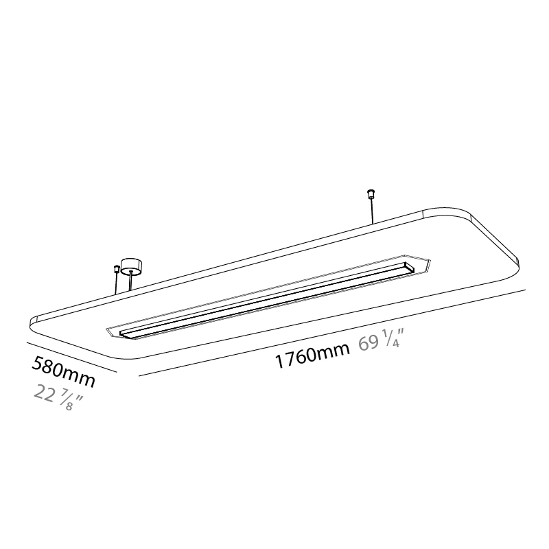 Serenii by Prolicht – 69 1/4″ x 3 9/16″ Suspension, Acoustic offers LED lighting solutions | Zaneen Architectural
