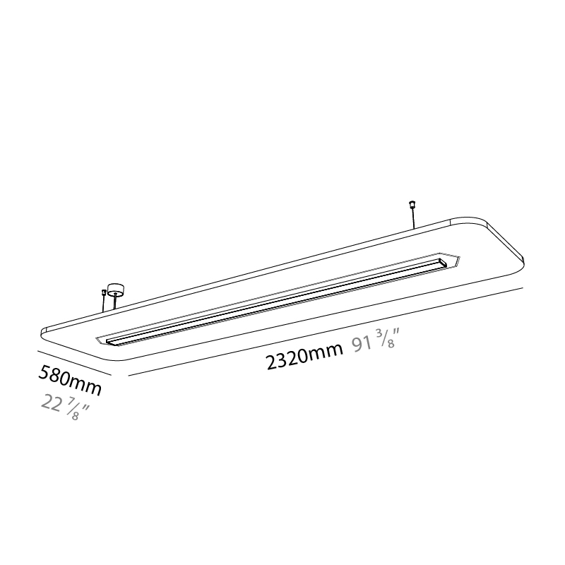 Serenii by Prolicht – 91 3/8″ x 3 9/16″ Suspension, Acoustic offers LED lighting solutions | Zaneen Architectural