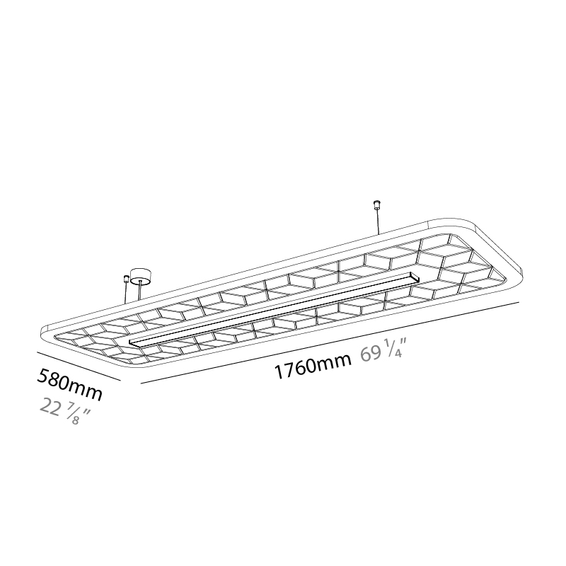 Serenii by Prolicht – 69 3/8″ x 3 9/16″ Suspension, Acoustic offers LED lighting solutions | Zaneen Architectural