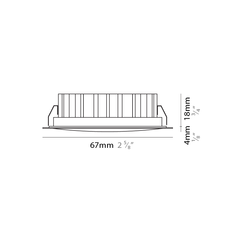 Shelf IP54 by Side – 2 5/8″ x 7/8″ Recessed, Downlight offers high performance and quality material | Zaneen Exterior / Line art