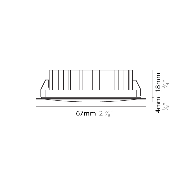 Shelf Tondo by Side – 2 5/8″ x 7/8″ Recessed, Downlight offers high performance and quality material | Zaneen Exterior / Line art