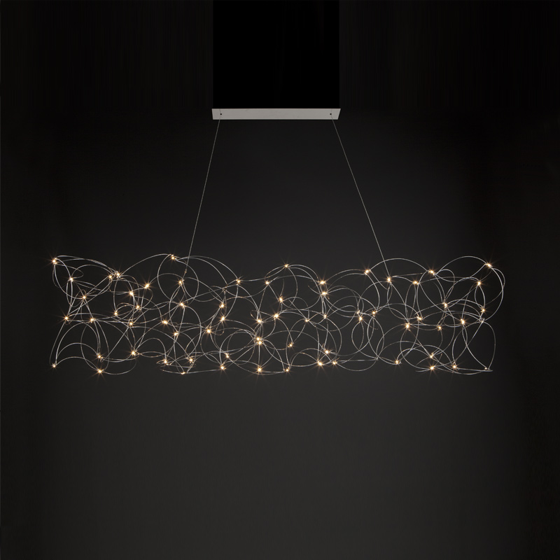 Sirio by Quasar – 49 3/16″ x 15 3/4″ Suspension, Ambient offers quality European interior lighting design | Zaneen Design