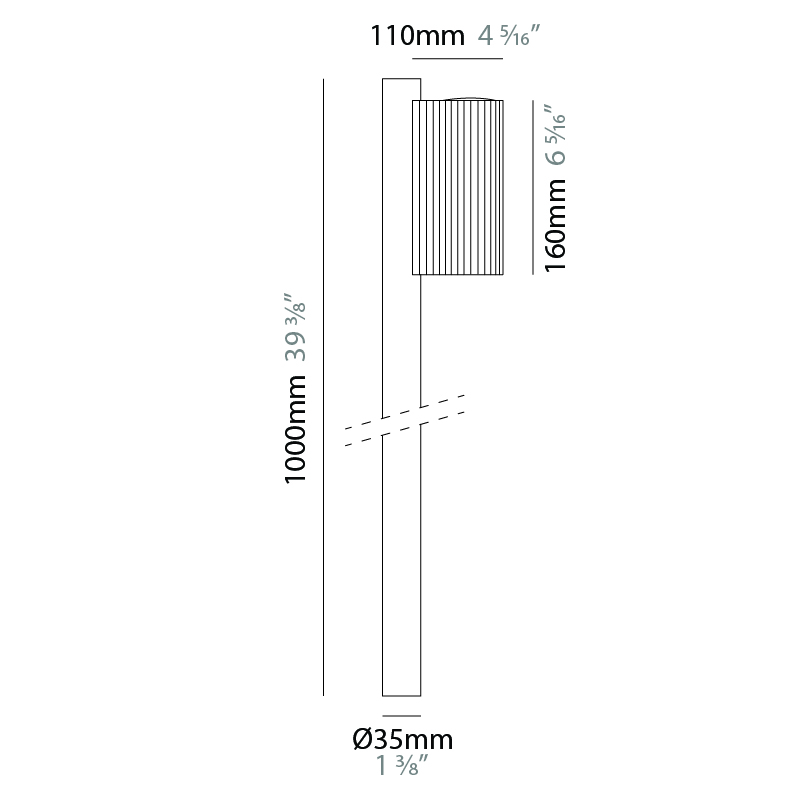 Sister Ray by Platek – 1 3/8″ x 39 3/8″ Post, Bollard - Garden offers high performance and quality material | Zaneen Exterior / Line art
