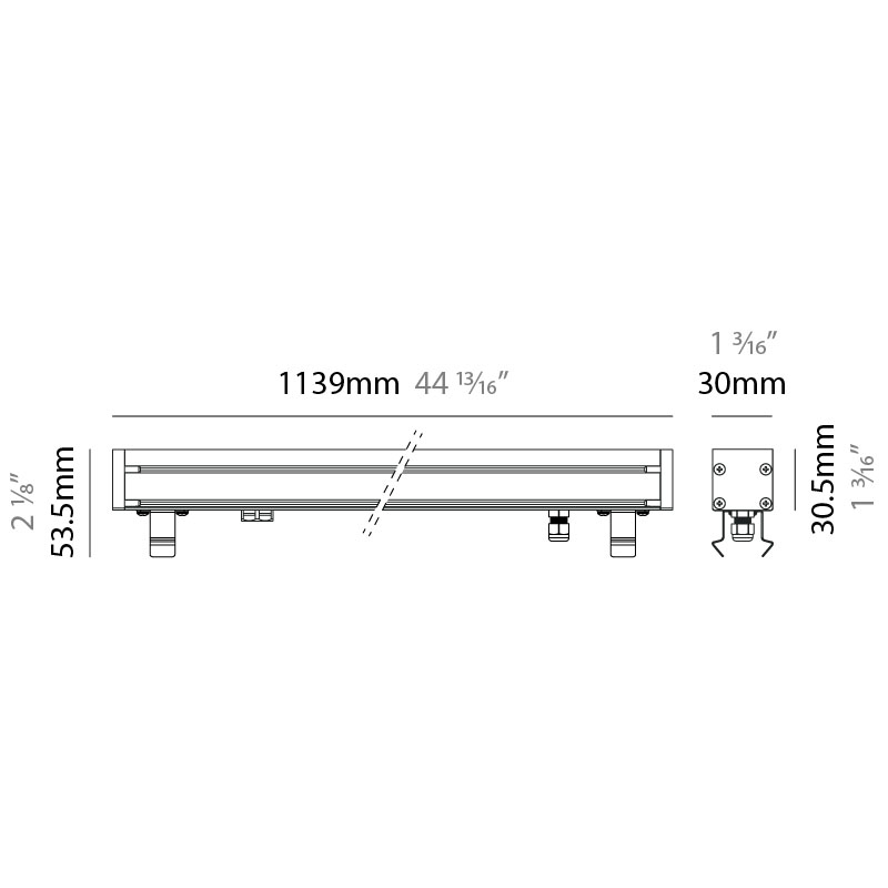 Lineari 30 by Zaneen – 44 13/16″ x 2 1/8″ Recessed, Wall Grazer offers high performance and quality material | Zaneen Exterior / Line art