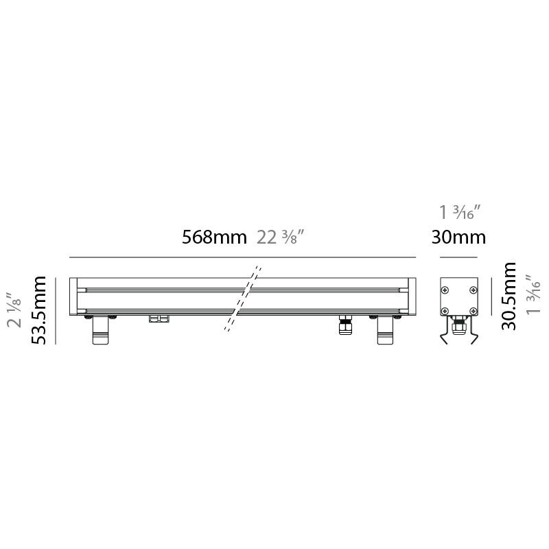 Lineari 30 by Zaneen – 22 3/8″ x 2 1/8″ Recessed, Wall Grazer offers high performance and quality material | Zaneen Exterior