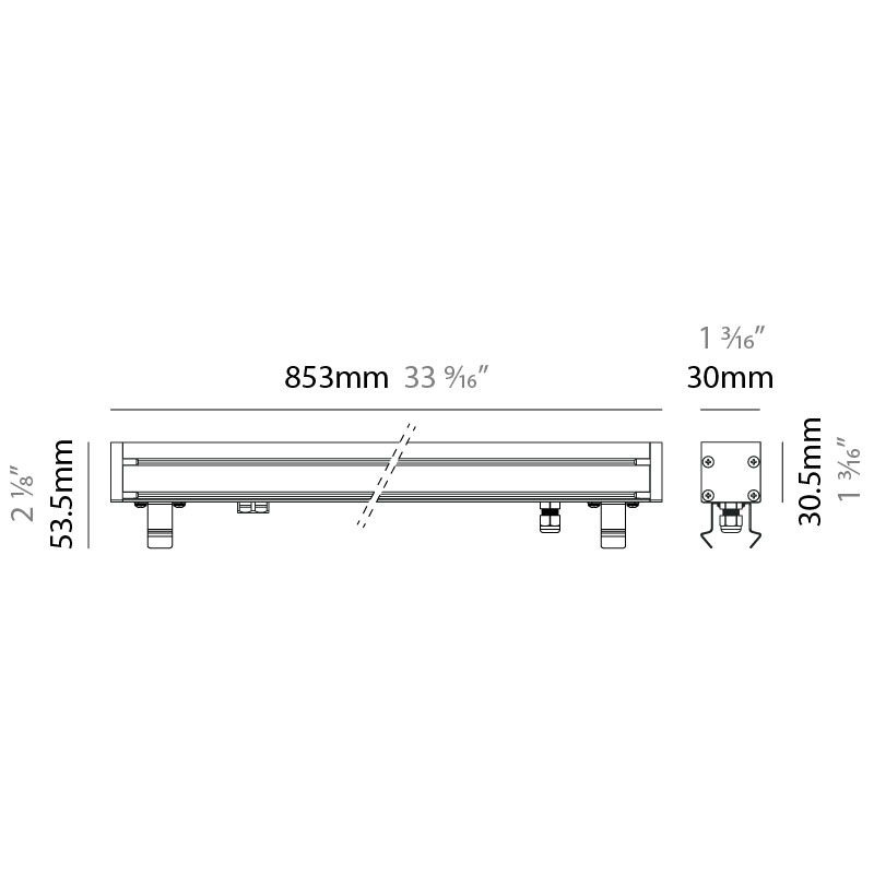 Lineari 30 by Zaneen – 33 9/16″ x 2 1/8″ Recessed, Wall Grazer offers high performance and quality material | Zaneen Exterior