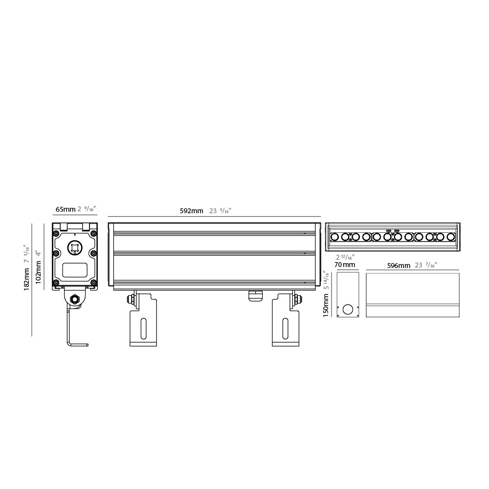 Lineari 65 by Zaneen – 23 5/16″ x 4″ Recessed, Wall Grazer offers high performance and quality material | Zaneen Exterior / Line art