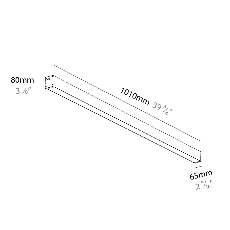 Slider Straight IP54 by Prolicht – 39 3/4″ x 3 1/8″ Surface, Linear Profiles offers LED lighting solutions | Zaneen Architectural / Line art