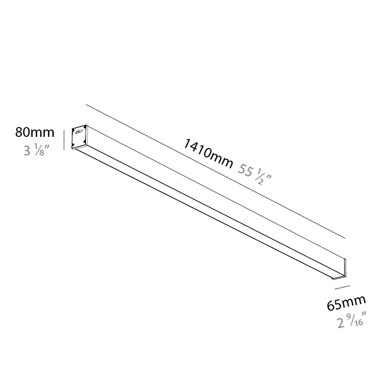 Slider Straight IP54 by Prolicht – 55  1/2″ x 3 1/8″ Surface, Linear Profiles offers LED lighting solutions | Zaneen Architectural / Line art