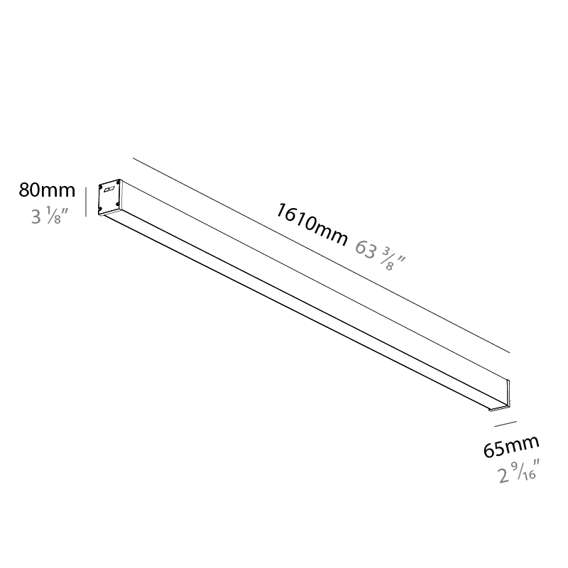 Slider Straight IP54 by Prolicht – 63 3/8″ x 3 1/8″ Surface, Linear Profiles offers LED lighting solutions | Zaneen Architectural / Line art