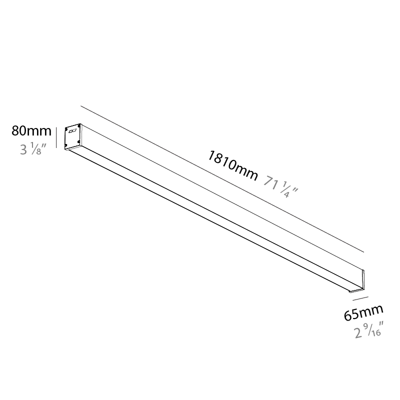 Slider Straight IP54 by Prolicht – 71 1/4″ x 3 1/8″ Surface, Linear Profiles offers LED lighting solutions | Zaneen Architectural / Line art