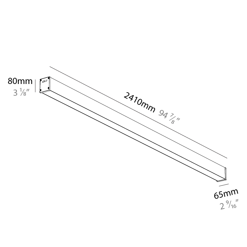 Slider Straight IP54 by Prolicht – 94 7/8″ x 3 1/8″ Surface, Linear Profiles offers LED lighting solutions | Zaneen Architectural / Line art