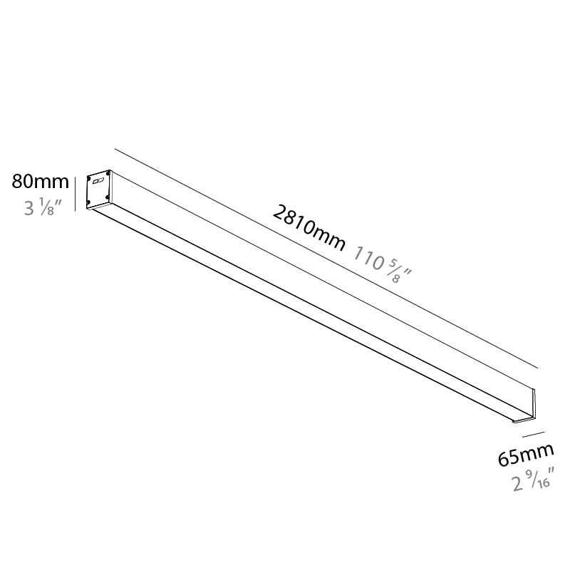 Slider Straight IP54 by Prolicht – 110 5/8″ x 3 1/8″ Surface, Linear Profiles offers LED lighting solutions | Zaneen Architectural / Line art